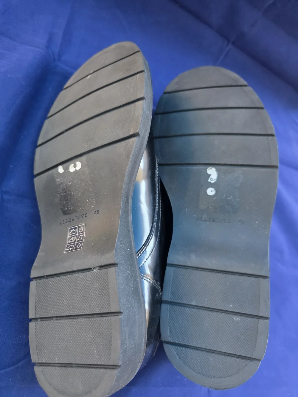 AllSaints Mercy Black Patent Leather Derby Shoes